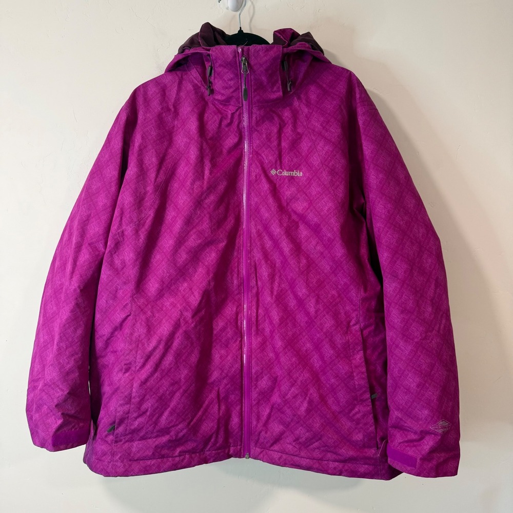 Columbia Women Whirlibird Interchange 3in1 Ski Jacket 2X Purple Omni-Heat SW7223
